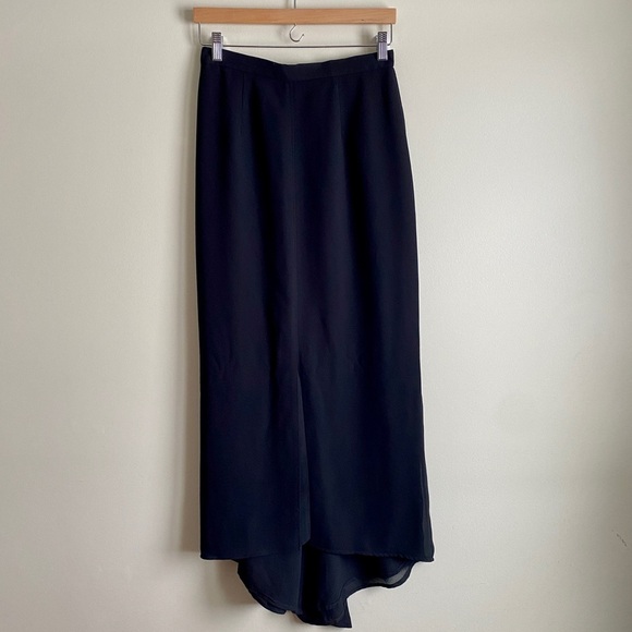 Nu-Mode Dresses & Skirts - Vintage Nu Mode Black Maxi Skirt High Low Asymmetrical